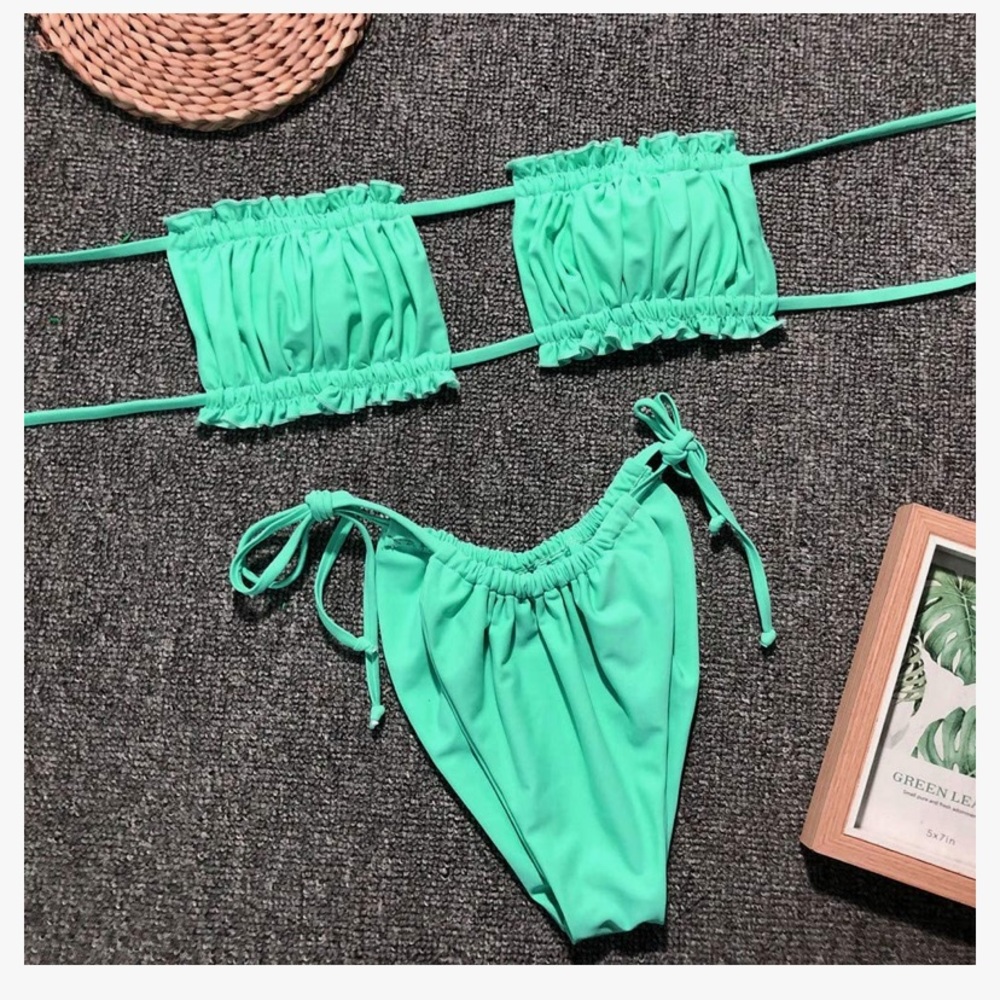 Aqua Brazilian style bathing suit